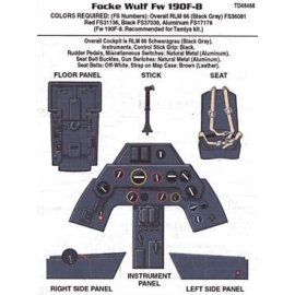 Focke Wulf Fw 190F-8 cockpit detail set (designed to be assembled with model kits from Tamiya) Superdetail kit for airplanes