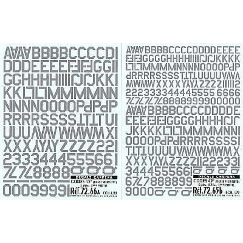 Grey Code Letters and Numbers 45 degree corners 2 sizes. 1.00m 1.25m Double sheet