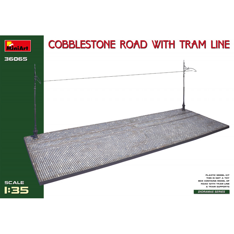 COBBLESTONE ROAD WITH TRAM LINE 