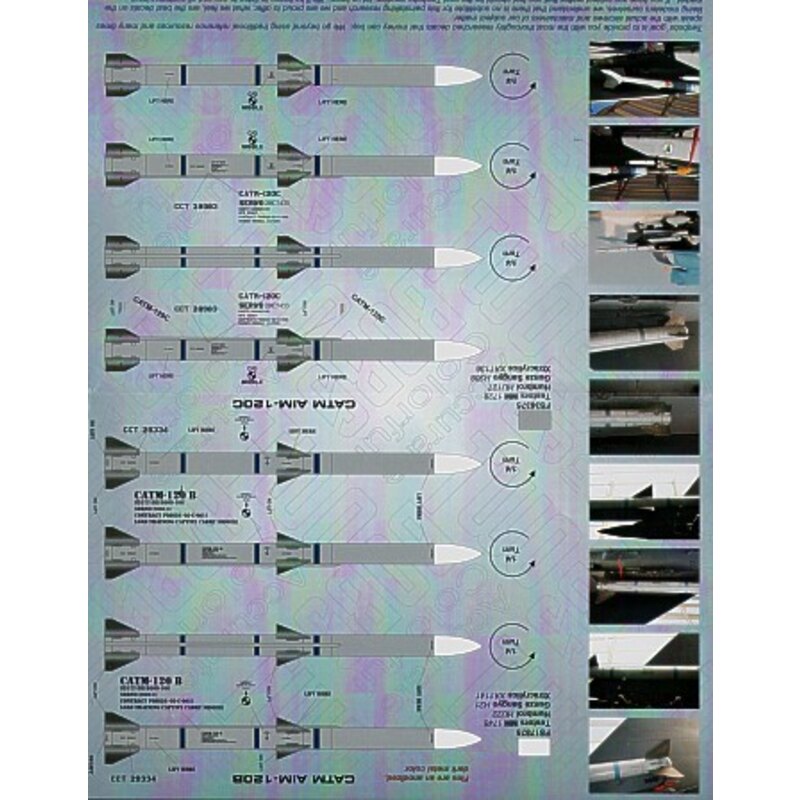 Decals Markings for AIM-9/AIM-120 CATM/ACMI Missiles Two Bobs