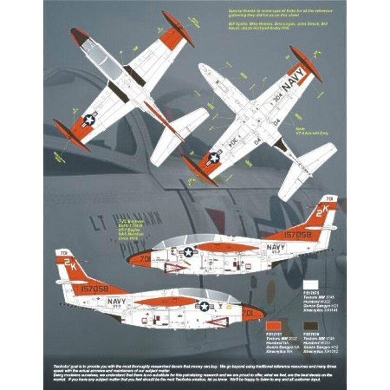 Decals T-2C Buckeye Pt 1 (2) 156687 2F/304 VT-4 15898 F/38 VT-10. Both NAS Pensacola Two Bobs