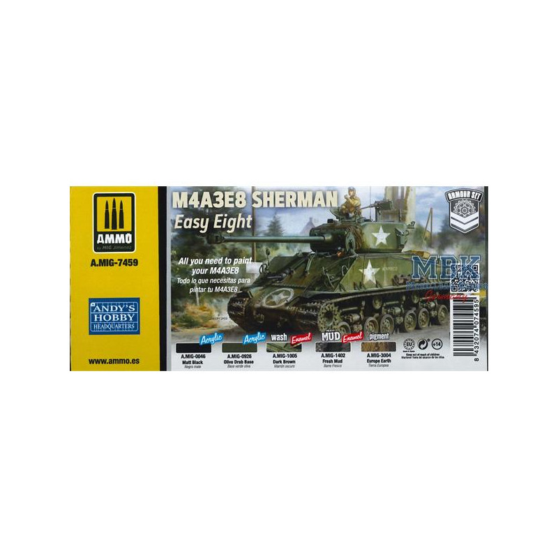 AMIG7459 M4A3E8 SHERMAN Easy Eight Weathering Set 