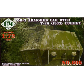 OB.-3 armored railway carriage with T-26 turret Model kit