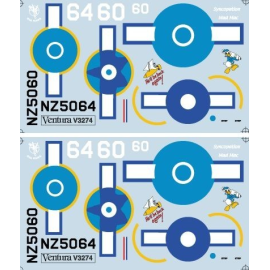 Decals RNZAF Douglas SBD-5 Dauntless Pacific Theatre No.25 Squadron - two options. NZ5064 `He′ll Be Back Again′ April 1944 and N