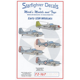 Early Wildcats Set provides markings for 3 Pre War including 2 Yellow Wings 