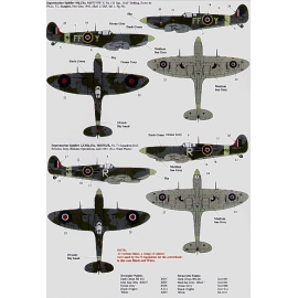 Decals Reprinted. Supermarine Spitfire Mk.IX (4) IX.c MK805 SH-B 64 Squadron Flt.Lt Tony Cooper `Peter John 3′ RAF Harrowbeer Ju