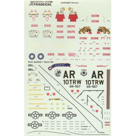 Decals Reccon Aircraft TR-1A/B and U-2R. 6 different tail art Navy China RF-4C 68-657 Starize 10TRW Alconbury 1986 Euro scheme 