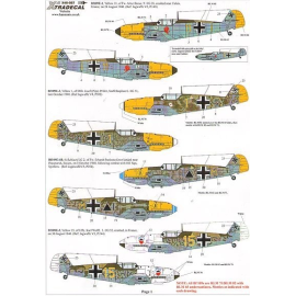 Decals Battle of Britain 70th Anniversary 1940-2010 Luftwaffe (8) Messerschmitt Bf 109E-3/4 Yellow 11 9./JG 26 Fw Artur Beese Au
