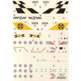 Decals Phantom FG.1 (2) 43 Squadron XV571/A with Black and White check fin 111 Squadron XV574/Z with Black and Yellow Fin 