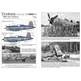 Decals RNZAF Vought F4U-1 Corsairs 3. “Donald Duck” nose art, two options- NZ5262 