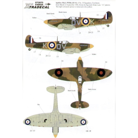 Decals Supermarine Spitfire Mk.I/Supermarine Spitfire Mk.II (5) Prototype K5054 1936 Mk.I P9386 QV-K 19 Squadron S/Ldr Brian Lan