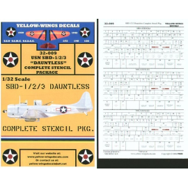 Decals Douglas SBD-1/-2/-3 Dauntless Complete Stencils for one of each type 
