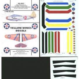 Decals Douglas TBD-1 Devastators. USN Wing Chevrons and Fuselage Bands in 6 section colours and Squadron badges for VT-2 VT-3 VT