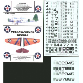 Decals Vought SB2U-1 Vindicators USN 12 Section Leaders aircraft and all wingmen from VB-4 USS Ranger and VB-72 USS Wasp Decals 