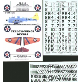 Decals Douglas SBD-1 Dauntless USN 12 Section Leaders aircraft and all wingmen from VB-2 and VS-2 both USS Lexington 