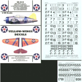 Decals Brewster F2A-1/2 Buffalo USN 12 Section Leaders aircraft and all wingmen from VF-2 USS Lexington and VF-3 USS Saratoga De