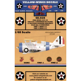 Decals F3F-1 1936/37 12 section Leaders aircraft and 24 Wingmen from VMF-1 MAG-11 and VMF-2 MAG-21 Decals for military aircraft