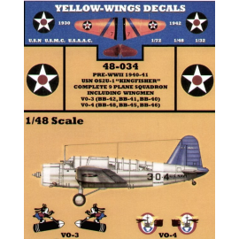 Decals Vought OS2U-1 Kingfisher. 1940/41 9 plane Squadron including Wingmen from VO-3 USS Idaho USS Mississippi and USS New Maxi