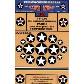 US National Insignia 1942-43 White Star without red centre Pt 3. 7 sizes 25 30 35 40 45 50 55 60