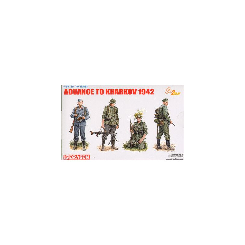 Advance To Kharkov 1942. 4 German Infantry figures