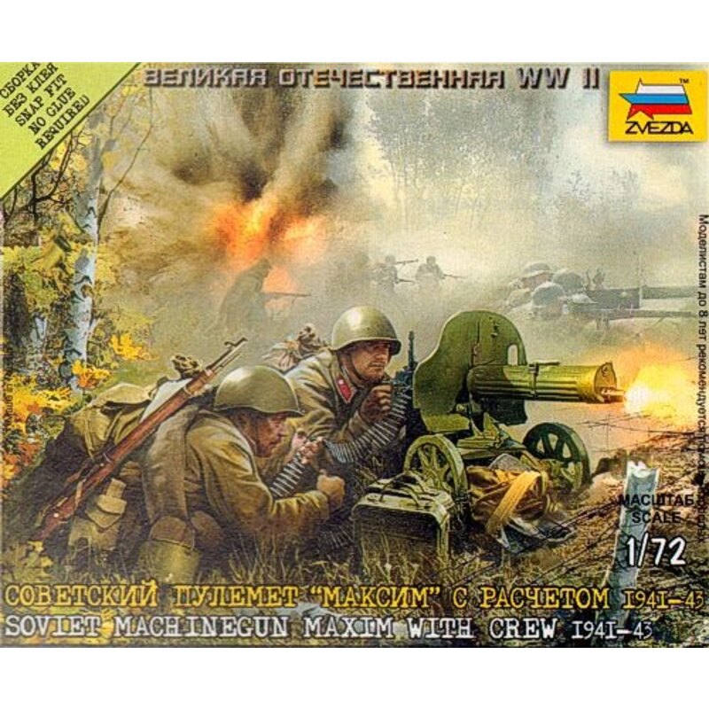 Soviet Machine Gun Maxim with Crew 1941-43 Figures