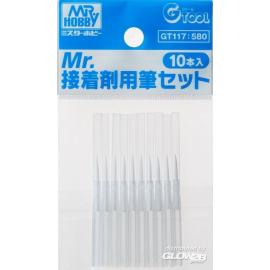 Mr Hobby -Gunze Mr. Cement Fine Brush Set (10pcs) 