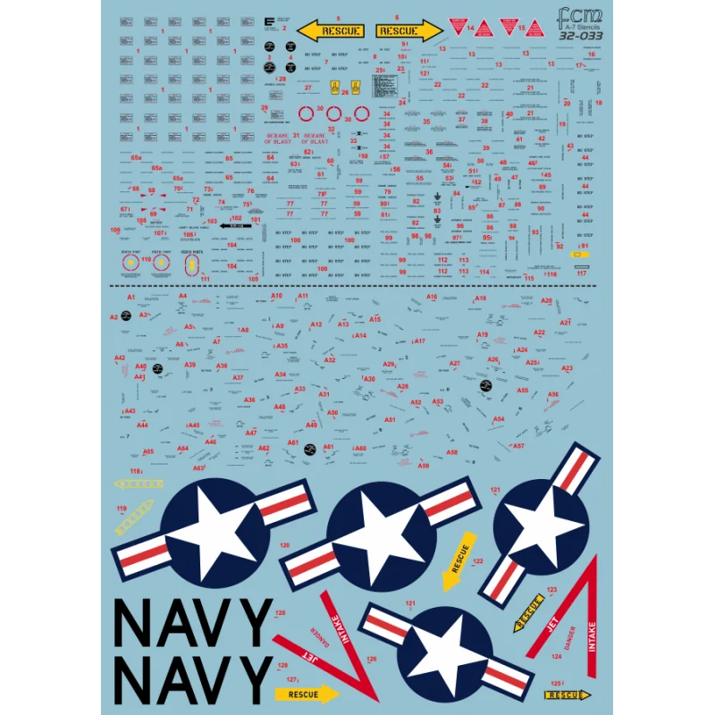 Decals Vought A-7D Corsair II stencils 32033