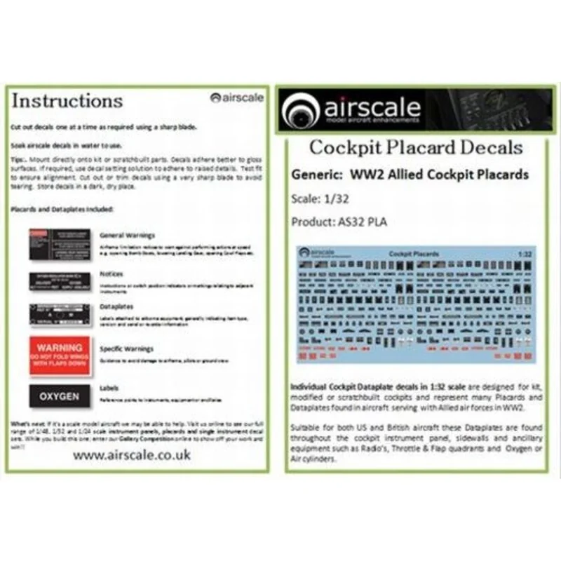 Cockpit Placards & Dataplates (x 260)