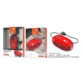 Red Wired Optical Mouse 1000 DPI