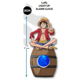 ONE PIECE - Luffy on Barrel - LED Light Alarm Clock - 17 cm 