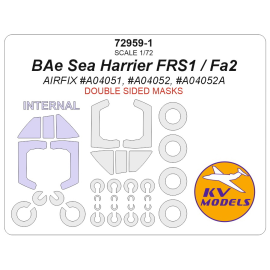 BAe Sea Harrier FRS1 / FA2 (AIRFIX A04051, A04052, A04052A) - wheels and canopy frame paint masks (inside & outside) Accessory 