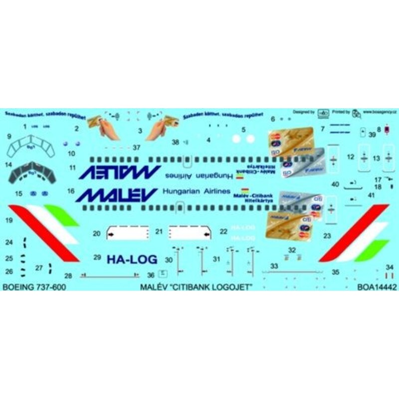 Boeing 737-600 MALEV Hungarian Airlines HA-LOG Citibank Logojet(designed to be used with Skyline)