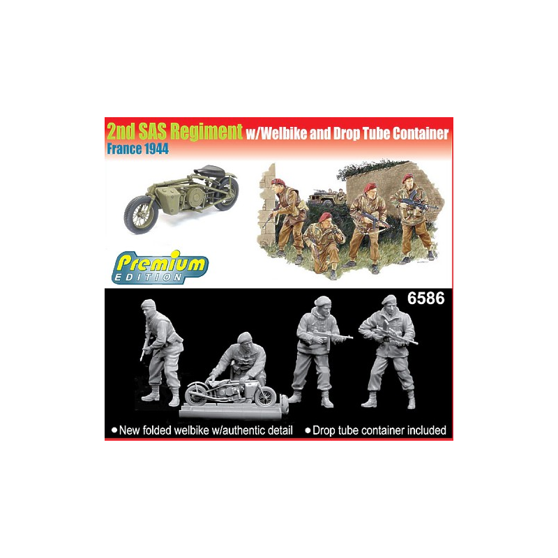 2nd SAS Regiment x 4 with Welbike and Drop Tube Container