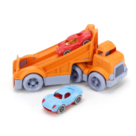 GreenToys Vehicles: RACING TRUCK 30.48x11.43x13.34cm, with 2 cars, in box, 6m+ 