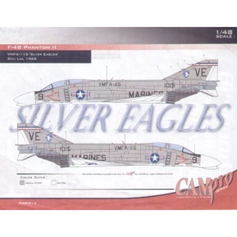 Decals F-4B Phantom (1) 151015 VE/9 VMFA-115 Silver Eagles CAM PRO