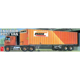 Plastic Truck Model Kit Fruehauf Trailer 40ft Exterior Post Van 1:25 