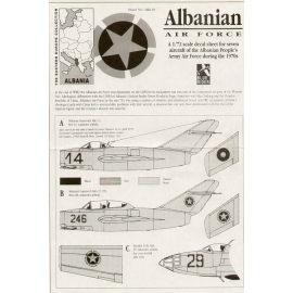 Decals Albanian Air Force 1970s. Mikoyan MiG-15 Mikoyan MiG-15UTI Mikoyan MiG-17 Mikoyan MiG-19 Mikoyan MiG-21 Ilyushin IL 28 