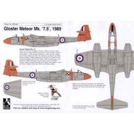 Decals Gloster Meteor Mk.7.5 (1) WL419. A Mk.F8 used for ejection seat trials 