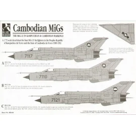 Mikoyan MiG-21 bis (3) Red 717. 7110 7121 from Kampuchea & Cambodian Afs