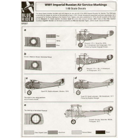 Decals Imperial Russian WWI Nieuport 17C-1 (3) Spad VII (2) Sopwith 1 Strutter N5244 Morane Saulnier Type l 