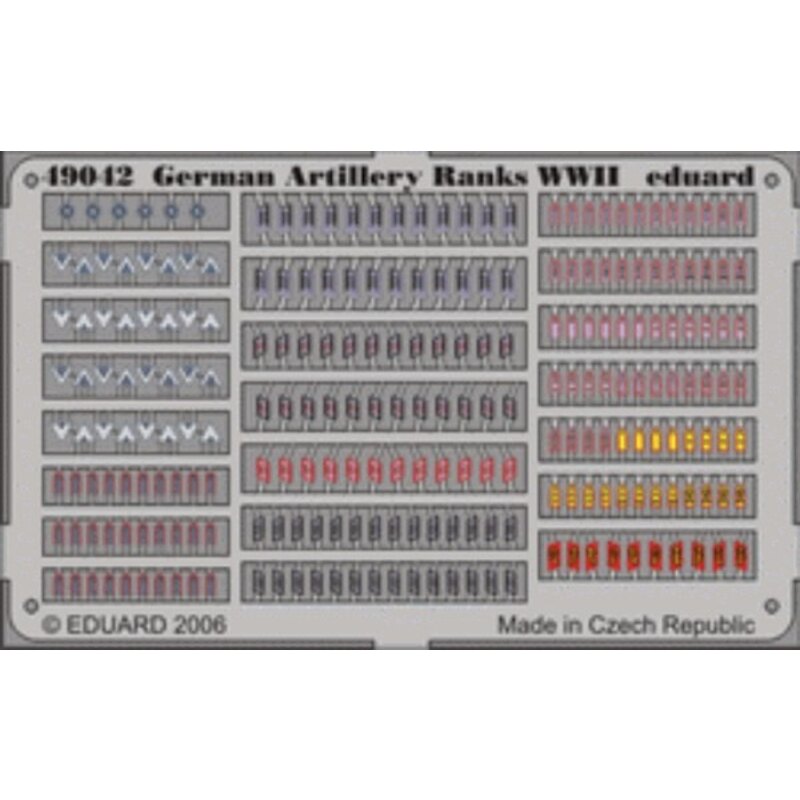 German Artillery Ranks WWII PRE-PAINTED IN COLOUR!