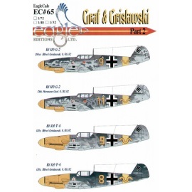 Decals Messerschmitt Bf 109F-4/G-2 Graf & Grislawski 9/JG52 Pt 2 (4) Bf 109G-2 Graf Yellow 11+~ Grislawski Yellow 9+~ F-4 Yellow