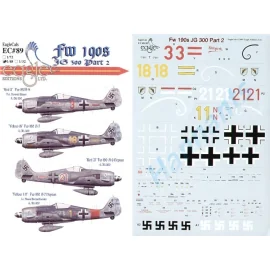 Focke Wulf Fw 190A JG 300 Pt 2 (4) Red 3 5/JG300 Fw Konrad Bauer Yellow 18 6/JG300 Red 21 6/JG300 Yellow 1 6/JG300 Lt Klaus Bret