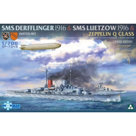 KIT 1/700 SMS DERFFLINGER 1916 AND SMS LUETZOW 1916 AND ZEPPELIN Model kit 