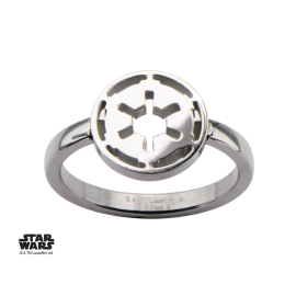 STAR WARS - Women's Stainless Steel Galatic Empire Cut Ring - Size 7 