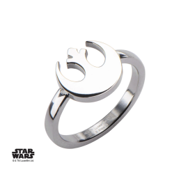 STAR WARS - Women's Stainless Steel Rebel Alliance Cut Ring - Size 7 