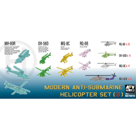 Modern Anti-submarine Helicopter Set B (MH-60R, MQ-8C, OH-58D, RQ-8B) Model kit 