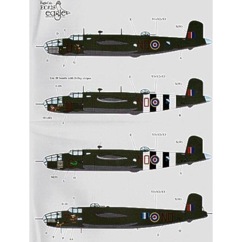 North American B-25C/J (4) All 320 Dutch Squadron Coastal Command based Melsbroek Belgium late 1944. C FR207 NO-U Flak Joy 124 m