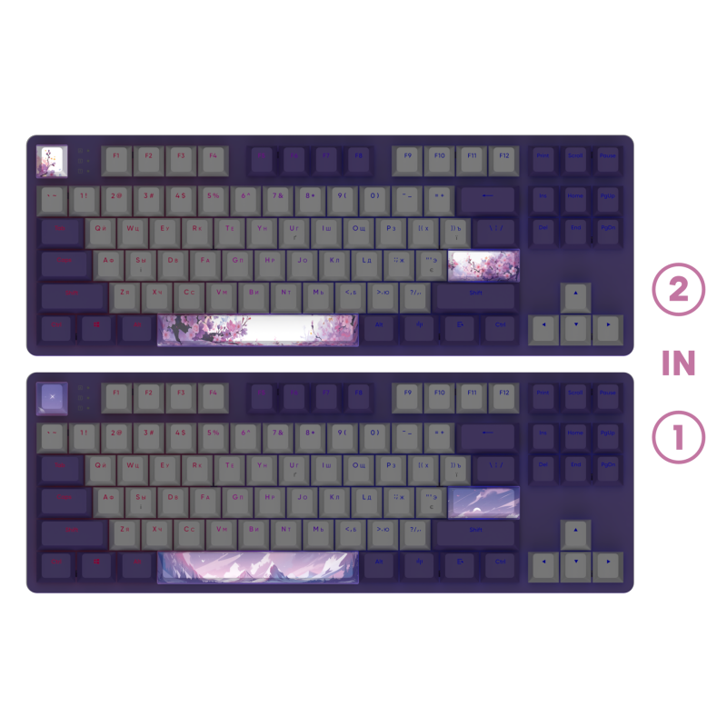 Dark Project One - 87 Violet Horizons RGB ANSI Keyboard QWERTY Gaming Keyboard:Mouse