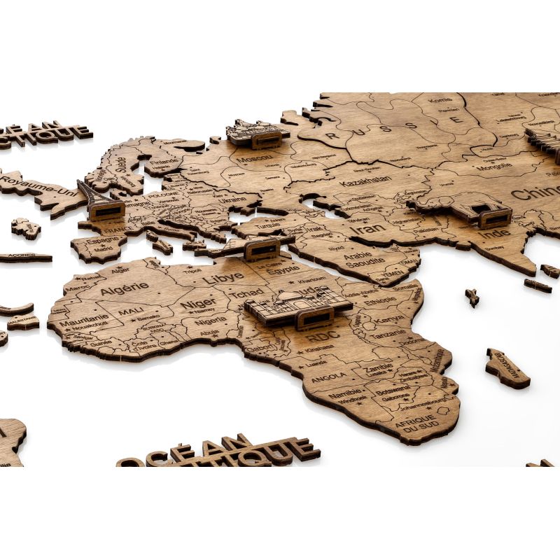 Dark 2D WOODEN WORLD MAP S